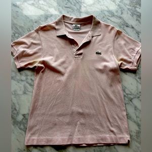 Lacoste light pink pique polo, size 2 (XS)